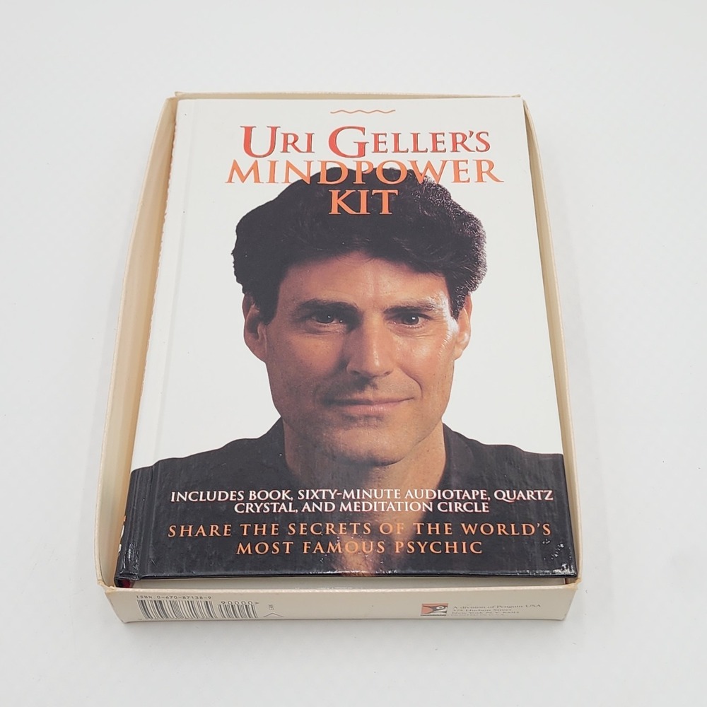 Vintage 96 Uri Geller's Mindpower Kit Complete Book Cassette Quartz Crystal Set